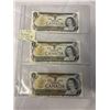 Image 1 : 3 - 1973 CANADIAN MINT DOLLARS, LAST YEAR OF $1 BILL