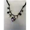 Image 2 : VINTAGE BLACK VELVET W/ BEADS AND PEARLS NECKLACE MARKED SWEN