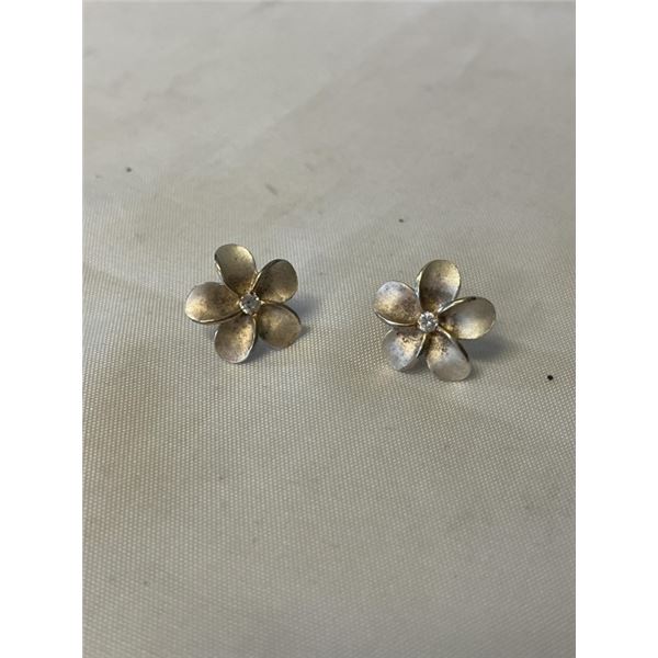 PAIR OF STERLING SILVER W/ STONE EARRINGS, MARKED 925K