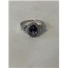Image 1 : SILVER PLATED RING W/ MYSTIC TOPAZ, UNMARKED SIZE 8