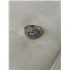 Image 1 : STERLING SILVER W/ FACETED STONES AND TINY WHITE STONES (ONE MISSING) RING MAKRED 925 MJI SIZE 7.75