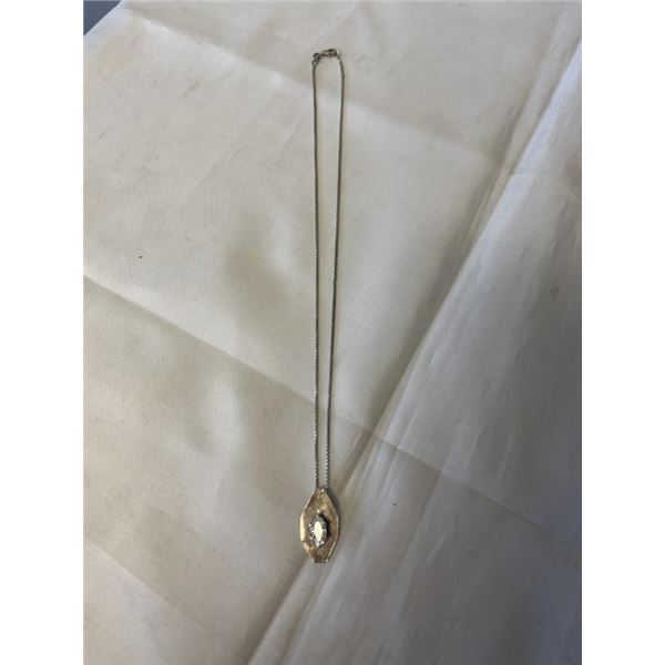 HAND CRAFTED AND SIGNED STERLING SILVER W/ CZ STONES PENDANT W/ CHAIN NECKLACE MARKED 925