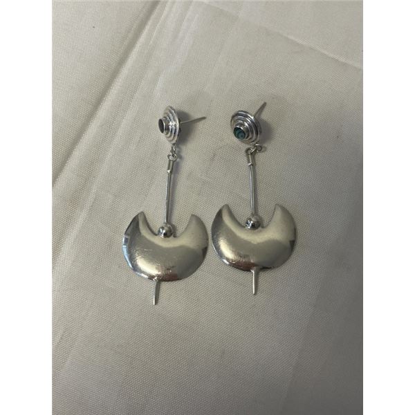 PAIR OF STERLING SILVER EARRINGS, TOTAL LENGTH 2.5" MARKED 925 EACH