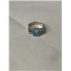 Image 1 : STERLING SILVER W/ BLUE CZ STONES RING, MARKED ADI 925 CZ SIZE 7.5