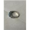 Image 2 : STERLING SILVER W/ BLUE CZ STONES RING, MARKED ADI 925 CZ SIZE 7.5