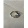 Image 3 : STERLING SILVER W/ BLUE CZ STONES RING, MARKED ADI 925 CZ SIZE 7.5