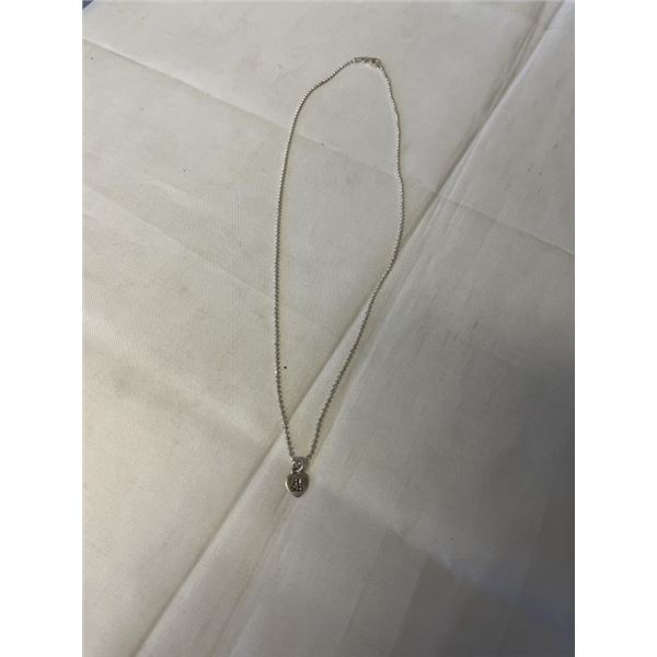 STERLING SILVER CHAIN W/ PENDANT H&B NECKLACE MARKED 925 HB