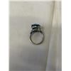Image 3 : EXTRA LENGTH STAINLESS STEEL CHAIN NECKLACE 27" LENGTH AND RING W/ BLUE STONE SIZE 7