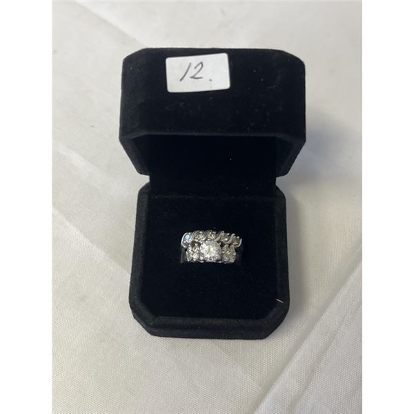 2 STERLING SILVER W/ CZ STONES RINGS