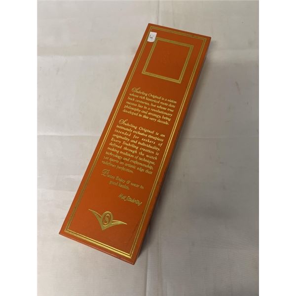 STUHRLING ORIGINAL DIAMONDS SWISS QUARTZ WATCH, BATTERY REQUIRED, ORIGINAL BOX W/ PAPERS