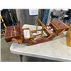 Image 2 : 3 SMALL TOTES AND 2 CONTAINERS FULL OF SEWING SUPPLIES. INCLUDES VINTAGE BOX.