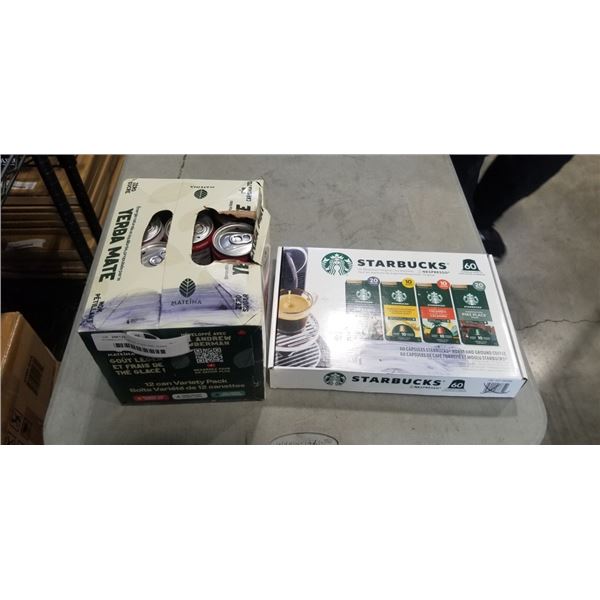 STARBUCKS COFFEE PODS AND YERBA MATE COLD BREW