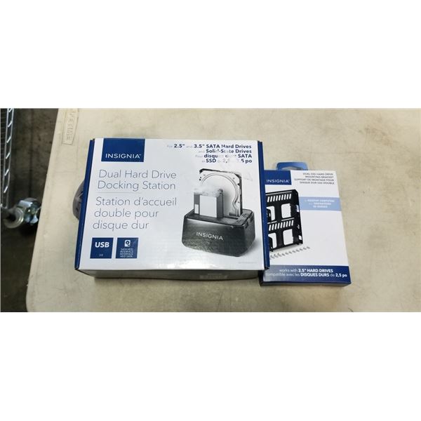 DUAL HARD DRIVE DOCKING STATION WITH DUAL SSD HARD DRIVE MOUNTING BRACKET