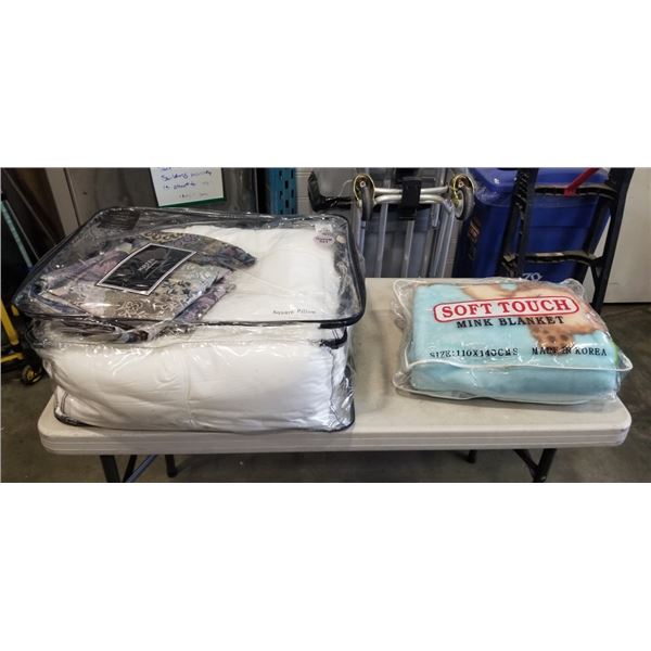 ASSORTED QUEEN SIZE BEDDING AND BLANKET