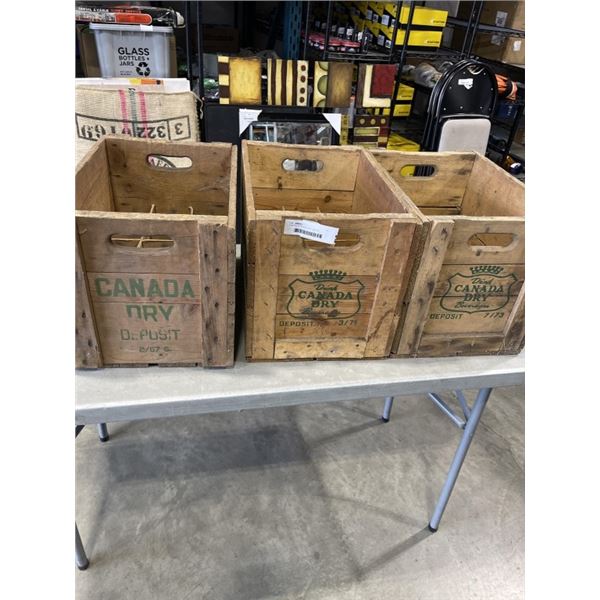 3 ANTIQUE CANADA  DRY CRATES
