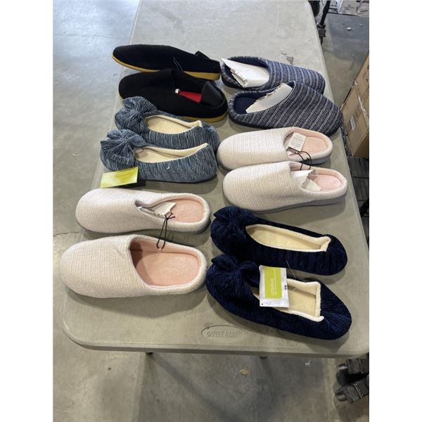 LOT OF 6 NEW PAIRS OF SLIPPERS VARIOUS SIZE