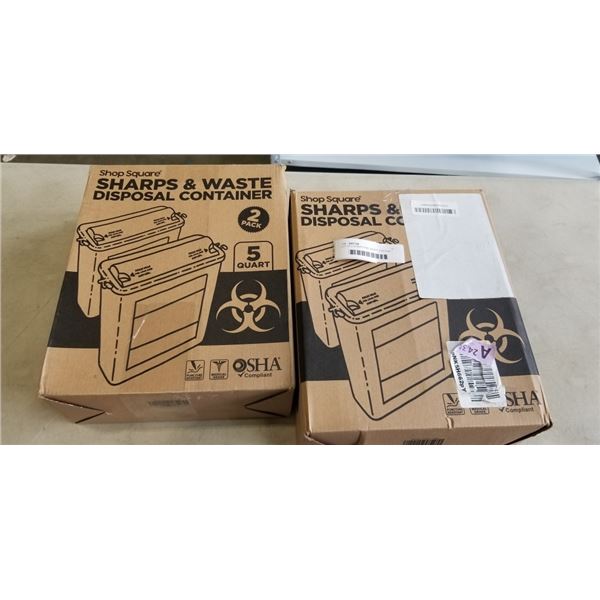 LOT OF 2 SHARPS AND WASTE DISPOSAL CONTAINER