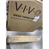 Image 2 : RECLAIMED WOOD 60"X30" TABLE TOP AND VIVO WHITE ELECTRIC DUAL MOTOR DESK FRAME