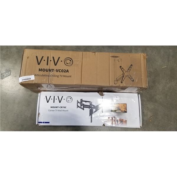 VIVO ARITCULATING CEILING TV MOUNT AND VIVO CORNER TV WALL MOUNT