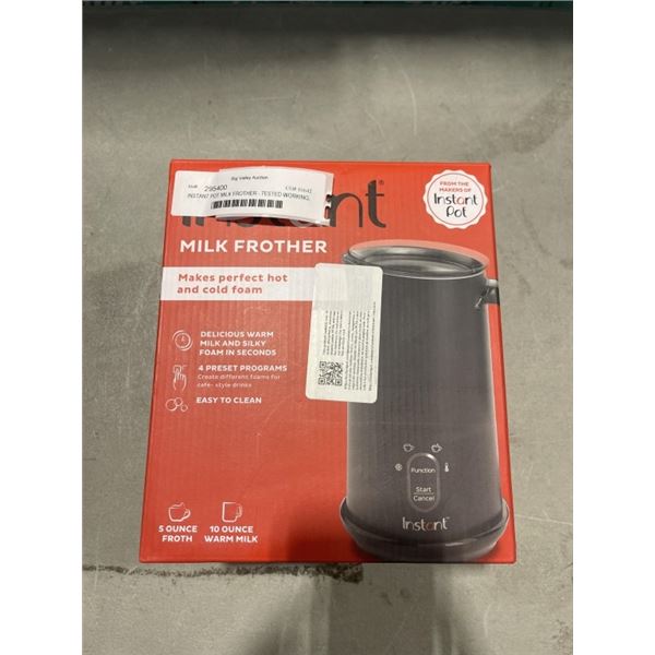 INSTANT POT MILK FROTHER - TESTED WORKING, RETAIL $69