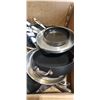 Image 2 : LOT OF COOKWARE POTS, PANS ETC  THERMOALLOY CARBON STEEL, THERMOALLOY ALUMINUM, ALL CLAD AND MORE
