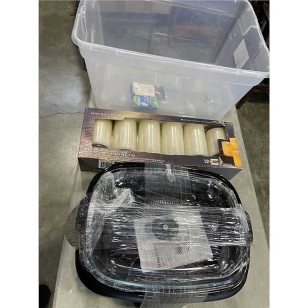 SET OF NEW LED CANDLES AND GE SLOW COOKER