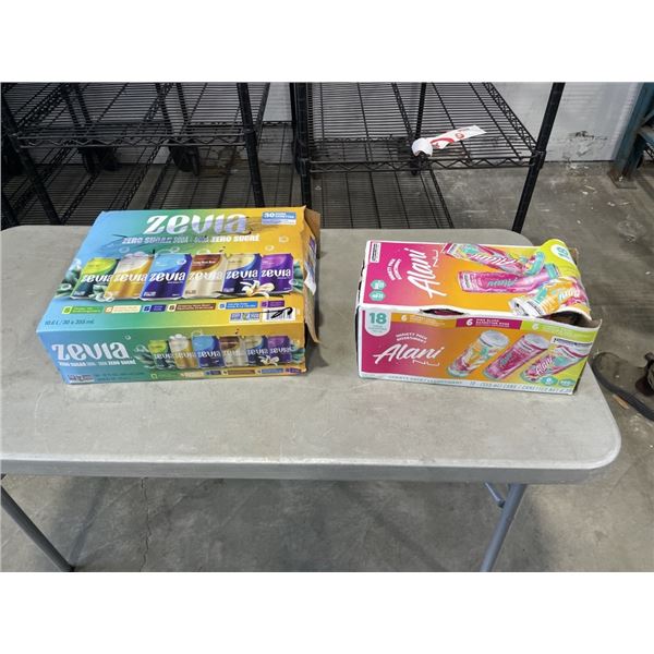 ZEVIAS ZERO SUGAR SODA'S AND ALANI VARIETY PACK, SOME MISSING FROM BOTH