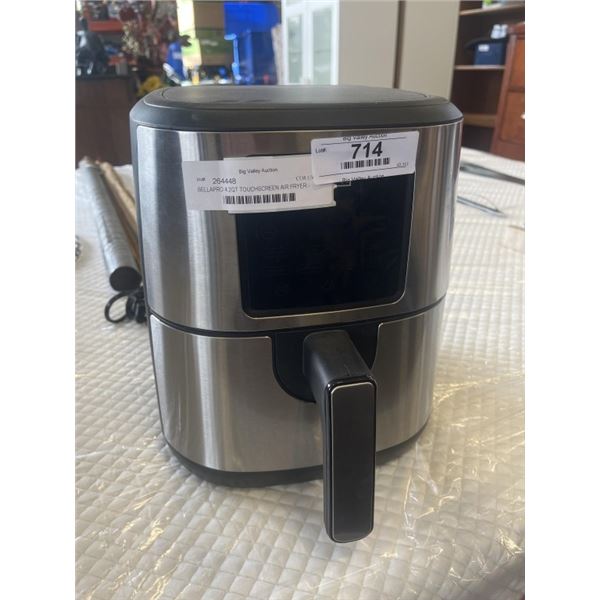 AS NEW BELLAPRO 4.2QT TOUCHSCREEN AIR FRYER - TESTED WORKING, RETAIL $199