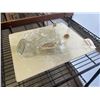 Image 5 : HANGING WINE GLASS RACK AND GLOW IN THE DARK BROKEN BOTTLE WALL ART IN EPOXY
