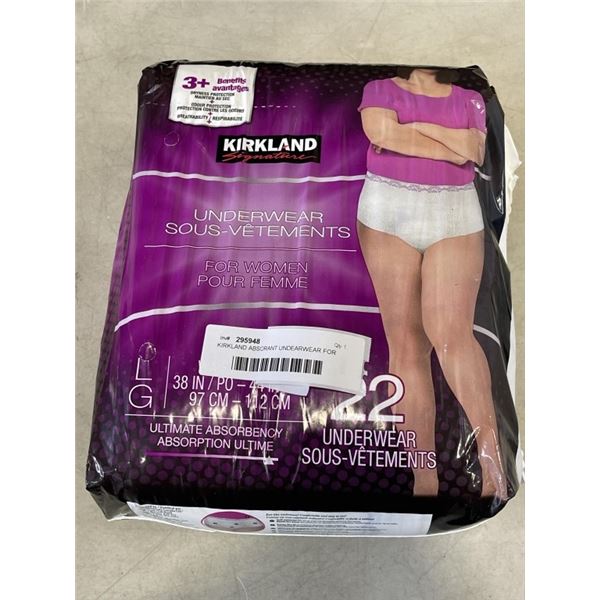 KIRKLAND ABSORANT UNDEARWEAR FOR WOMAN 38-44 INCH