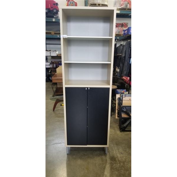 7FT BOOKSHELF W/ BASE DOORS