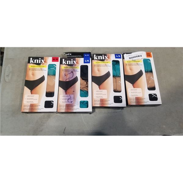 4 NEW 3PKS KNIX UNDERWEAR - MEDIUM, LARGE, AND XXL