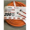 Image 2 : AS NEW IDOOR/OUTDOOR 3-WIRED GROUNDED HEAVY DUTY LIGHTED 200FT 16AWG 6A ORANGE EXTENSION CORD