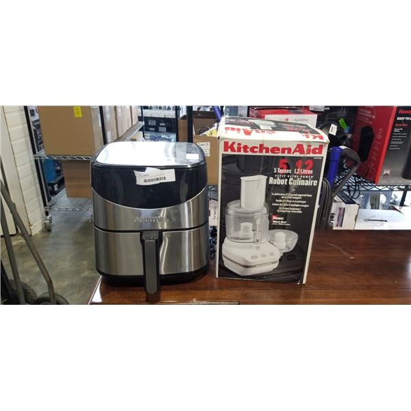 KITCHEN AID FOOD PROCESSOR AND GOURMIA AIR FRYER