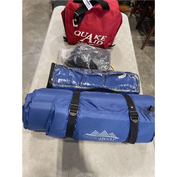 72 HOUR EARTHQUAKE SURVIVAL KIT AND 2 SLEEPING MATS AND PILLOW