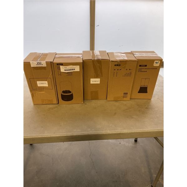 LOT OF 5 NEW VANITY BRUSH STORAGE BOX