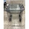 Image 3 : SET OF 3 MCM GLASSTOP NESTING TABLES