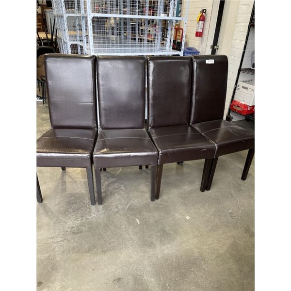 SET OF 4 LEATHER DINING CHAIRS