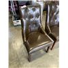 Image 2 : 2 BUTTON BACK LEATHER DINING CHAIRS