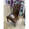 Image 3 : 2 BUTTON BACK LEATHER DINING CHAIRS
