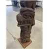 Image 4 : HAND CARVED TOTEM POLE 'EAGLE BEAR' BY C. JAMES, 25 INCH TALL