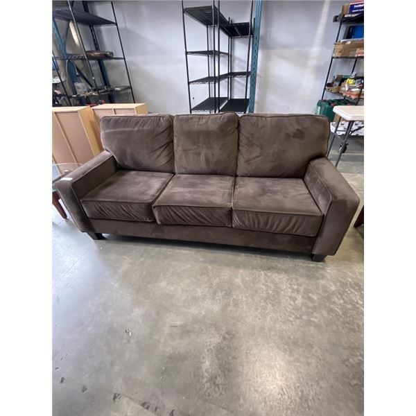 BROWN MICROFIBER HIED-A-BED SOFA