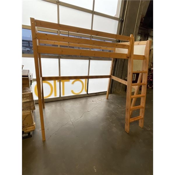 SINGLE PINE LOFT BED W/ LADDER