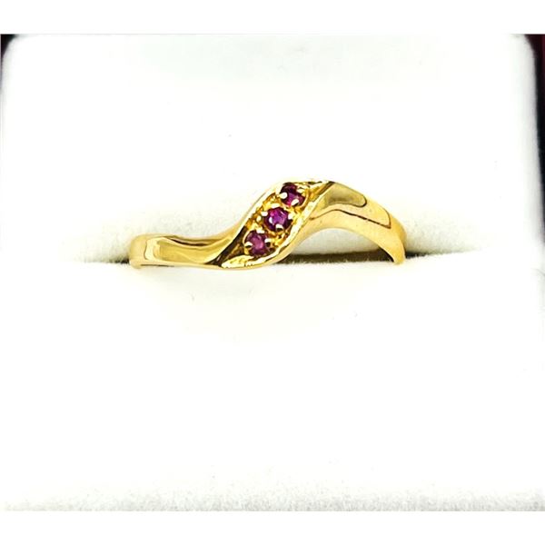 NATURAL ENHANCED RUBY (0.06CT) RING, SIZE 7.25, W/A $275.00.