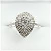 Image 1 : STERLING SILVER NATURAL DIAMOND (0.50CT) PEAR SHAPE RING, SIZE 7, W/A $1785.00. DIAMOND IS THE BIRTH
