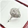 Image 2 : STERLING SILVER NATURAL DIAMOND (0.50CT) PEAR SHAPE RING, SIZE 7, W/A $1785.00. DIAMOND IS THE BIRTH