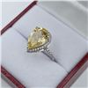 Image 2 : STERLING SILVER NATURAL CITRINE QUARTZ (4CT) WITH CZ RING, SIZE 8, W/A $940.00. CITRINE IS THE BIRTH