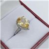 Image 3 : STERLING SILVER NATURAL CITRINE QUARTZ (4CT) WITH CZ RING, SIZE 8, W/A $940.00. CITRINE IS THE BIRTH