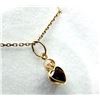 Image 2 : 14KT YELLOW GOLD NATURAL GARNET HEART SHAPE PENDANT WITH GOLD PLATED STERLING SILVER CHAIN, RETAIL $