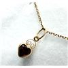 Image 3 : 14KT YELLOW GOLD NATURAL GARNET HEART SHAPE PENDANT WITH GOLD PLATED STERLING SILVER CHAIN, RETAIL $
